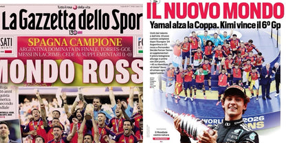 Giornale 20.07.2026 Campioni del Mondo SPAGNA - Fifa World Cup Usa Mexico Canada 2026