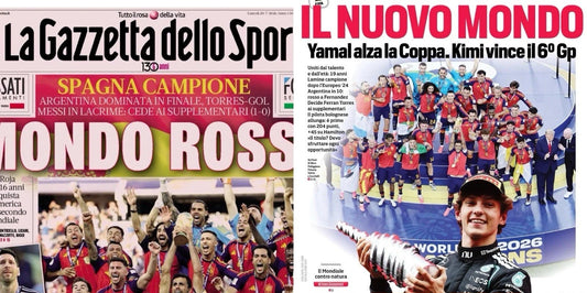 Giornale 20.07.2026 Campioni del Mondo SPAGNA - Fifa World Cup Usa Mexico Canada 2026