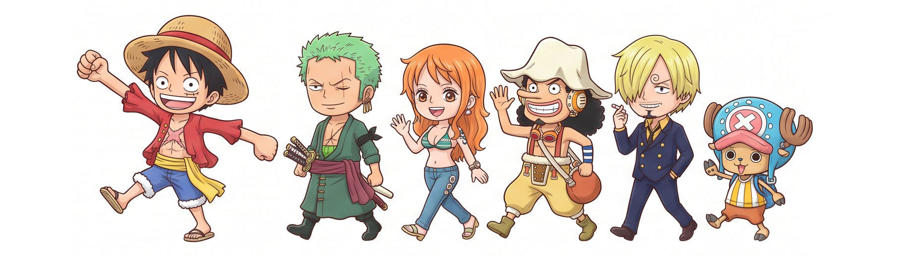 Separatore One Piece con i personaggi della ciurma