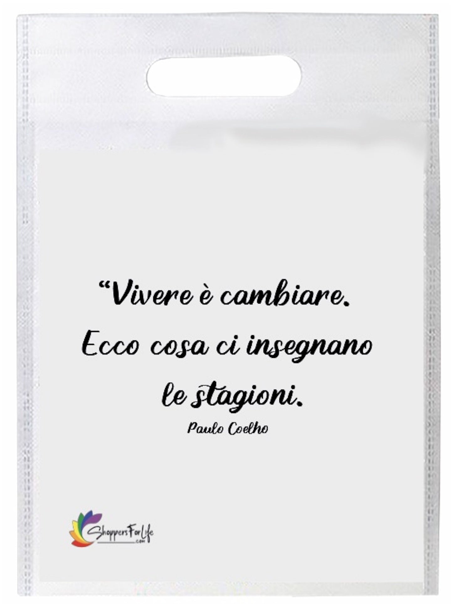 Buste Shopper Bianco con Frasi Celebri in TNT manico
