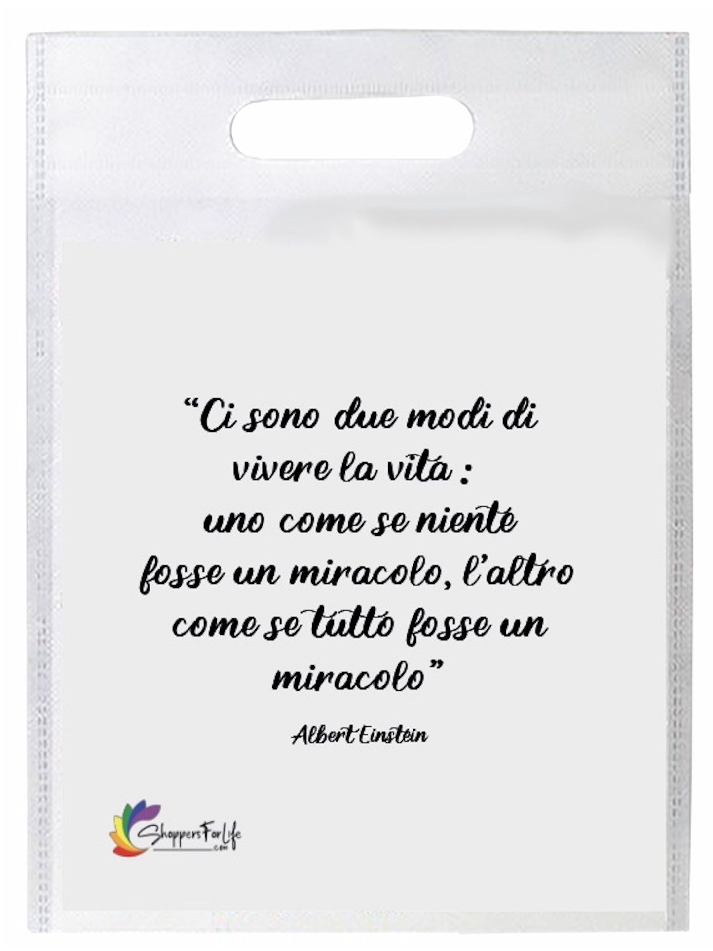 Buste Shopper Bianco con Frasi Celebri in TNT manico