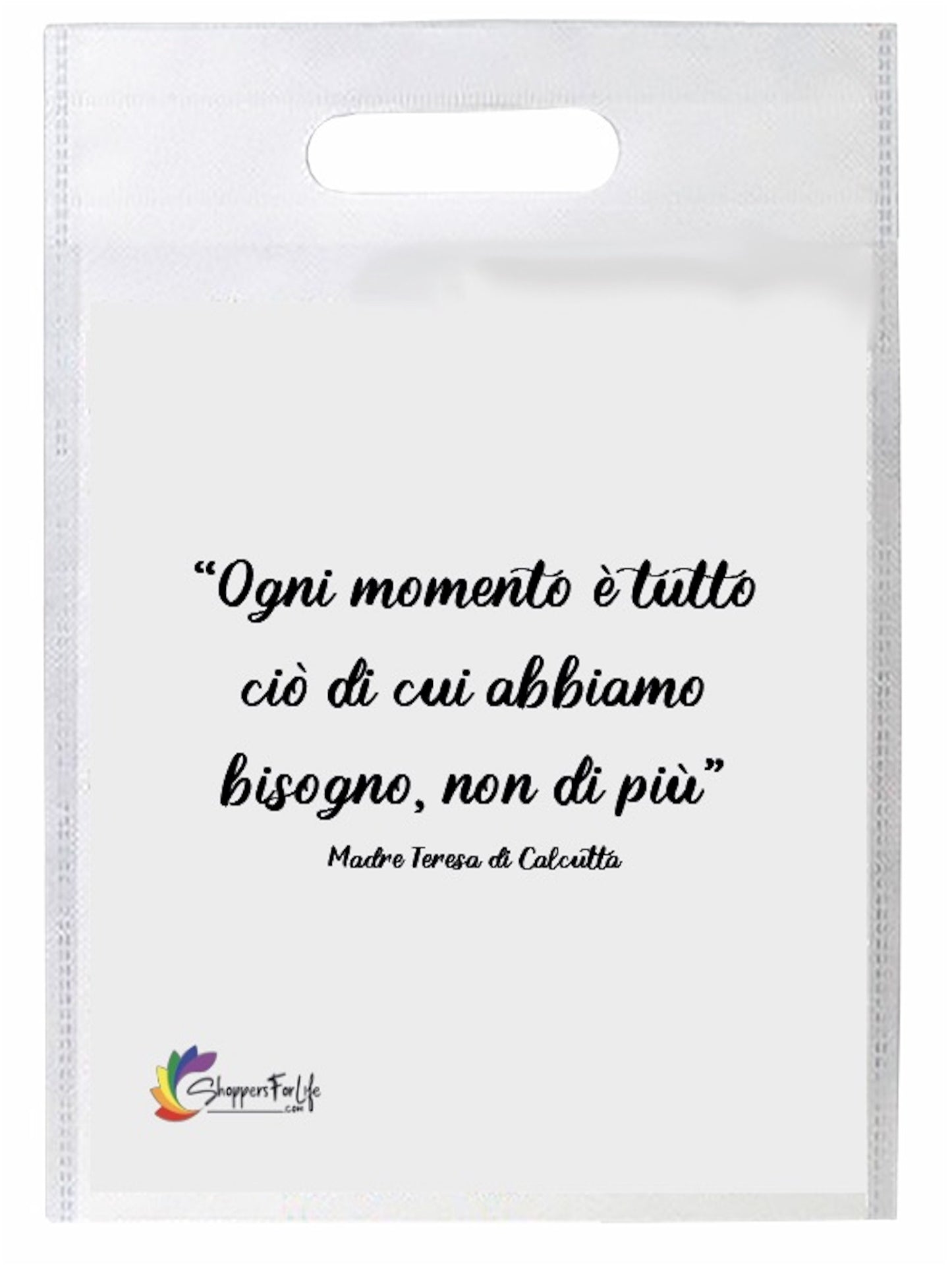 Buste Shopper Bianco con Frasi Celebri in TNT manico