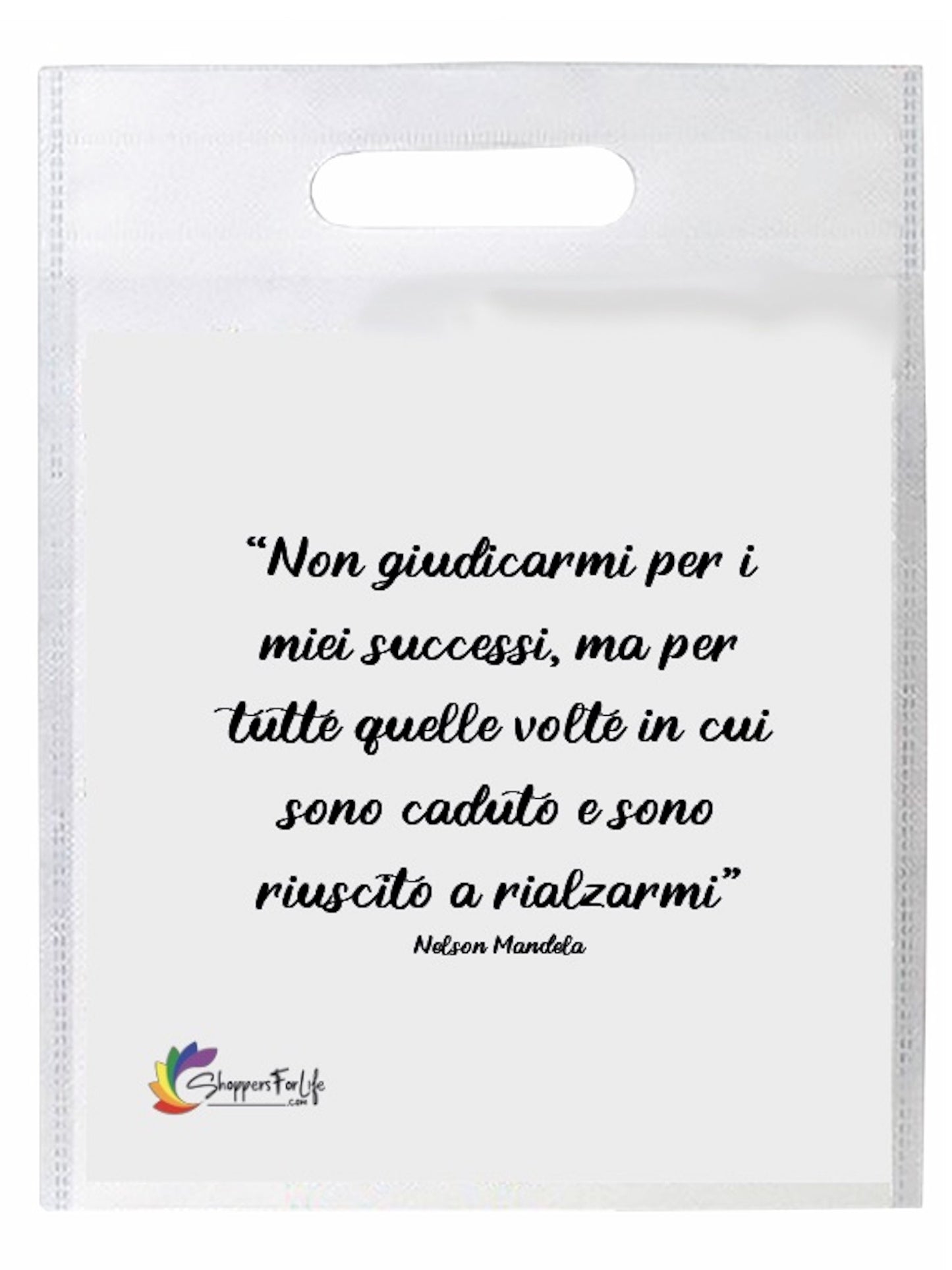 Buste Shopper Bianco con Frasi Celebri in TNT manico