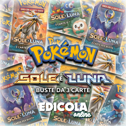 Bustine Pokémon ITA Sigillate - Busta di Prova - 3 Carte da Gioco Aggiuntive - SOLE e LUNA in Italiano