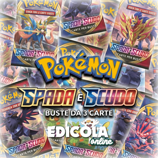 Bustine Pokémon ITA Sigillate - Busta di Prova - 3 Carte da Gioco Aggiuntive - SPADA e SCUDO in Italiano
