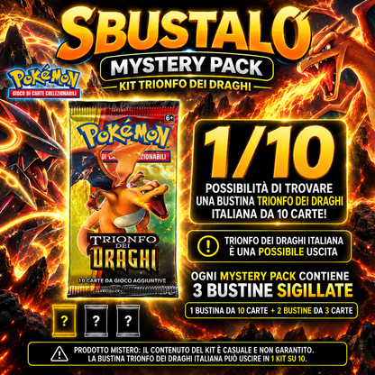 Mystery Pack Pokémon by Sbustalo.com - 3 Guaranteed Sealed Italian Packs - 151 ITA Chance 1 in 10