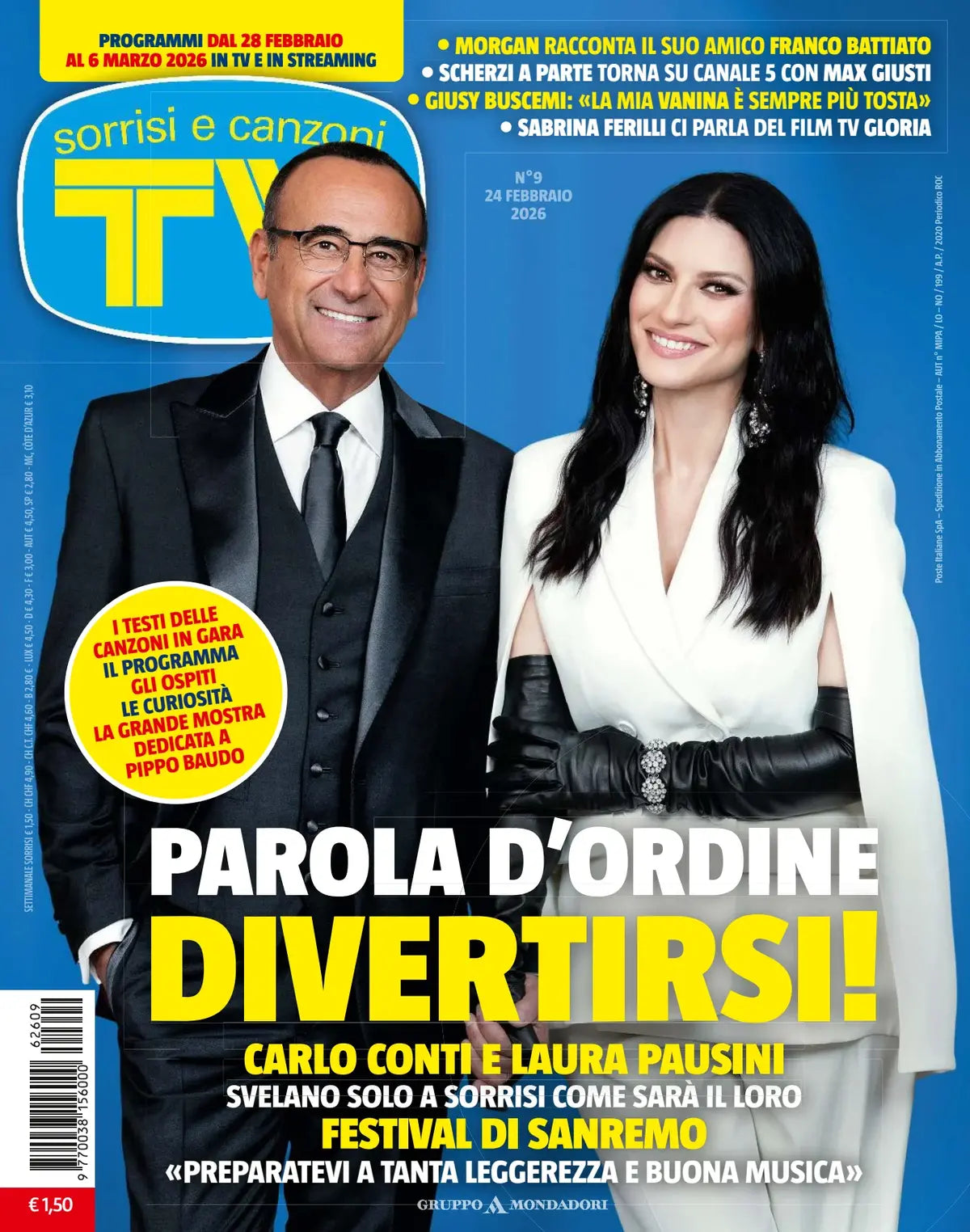 TV Sorrisi e Canzoni n°8 (11/02/2025) Sanremo Festival 2025 + Free Cucciolotti Sachet