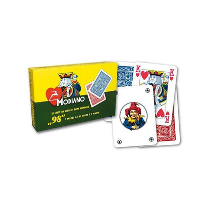 Set 2 mazzi da 54 Carte da gioco Modiano Poker Ramino 98