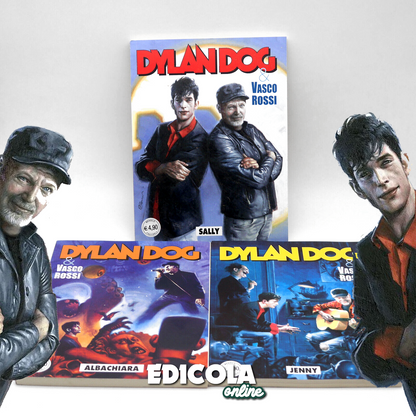 Lot 3 Comics von DYLAN DOG und VASCO ROSSI, komplette Serie 1, Erstausgabe, selten