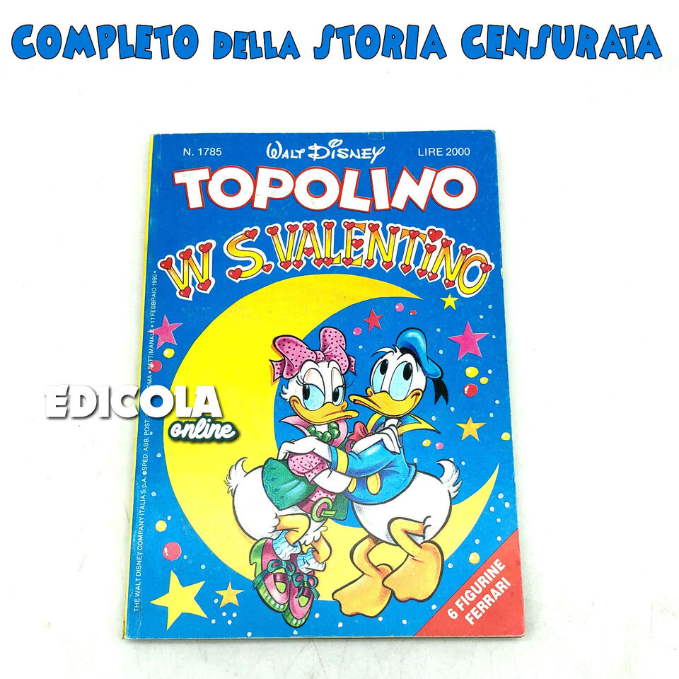 Fumetto di TOPOLINO tradisce Minnie Libretto Censurato n. 1785 San Valentino